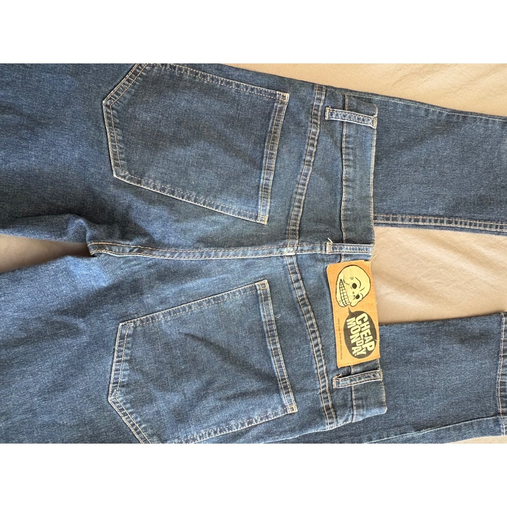 Cheap Monday Tight Very Stretch stacked streatwear 32/34 Slim Fit Skull Logo